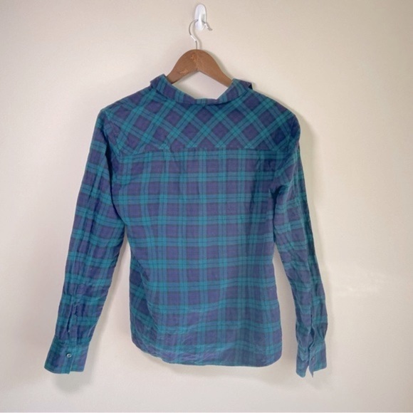 Brooks Brothers Plaid Cotton Flannel Button Down Shirt Blue Green Size 12 - Picture 3 of 6